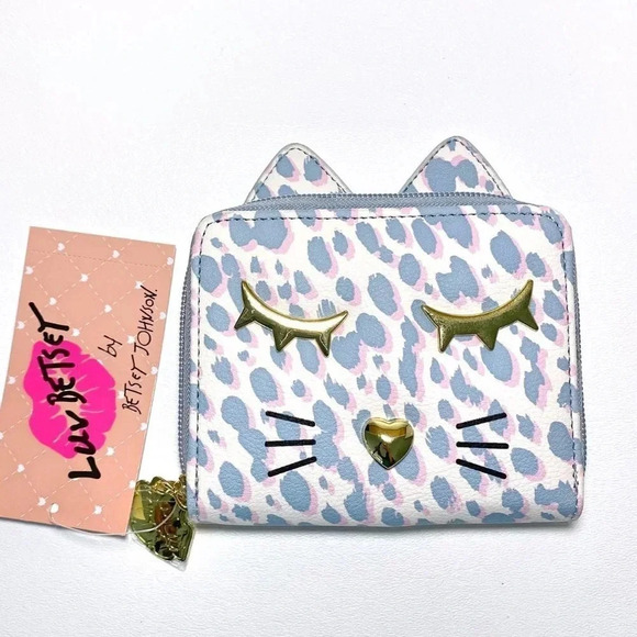 Betsey Johnson Leopard Print Kitty Cat Bag Wallet NWT - Picture 5 of 11